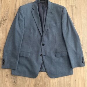 Lauren Ralph Lauren LRL Wool Silk Check 2 Button Blazer Sport Coat Jacket 44 R